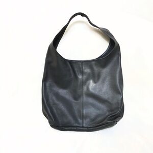 XL Large Classic Black Leather Hobo Bag - Genuine Italian Dollaro Leather